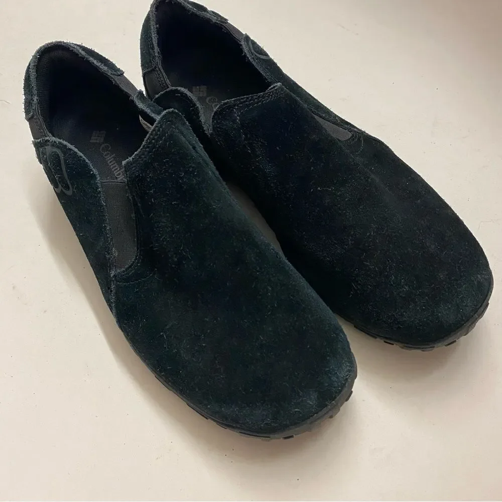 Columbia Techlite black suede leather Pull-On Shoes loafers comfort walking 11